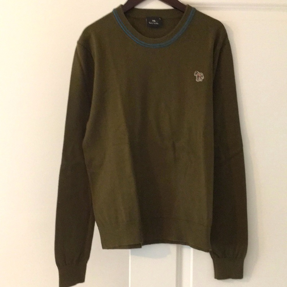 Paul smith mens olive green crewneck sweater size S